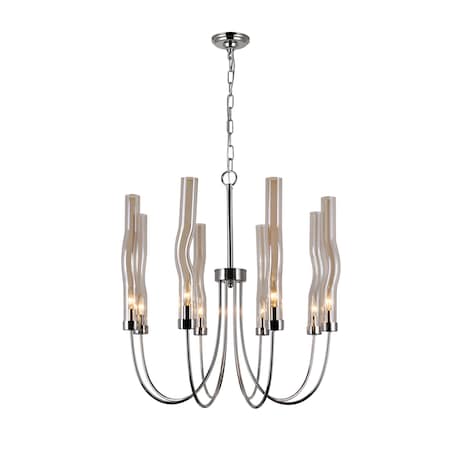 Cwi Lighting Meduse 8 Light Chandelier With Polished Nickel Finish 1203P21-8-613
